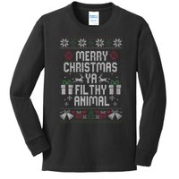 Merry Christmas Ya Filthy Animal Ugly Kids Long Sleeve Shirt