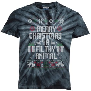 Merry Christmas Ya Filthy Animal Ugly Kids Tie-Dye T-Shirt