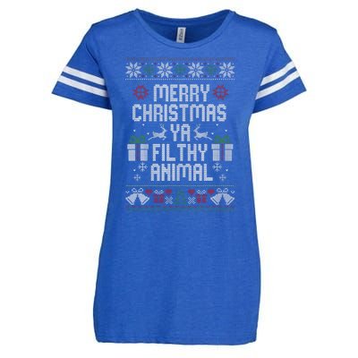 Merry Christmas Ya Filthy Animal Ugly Enza Ladies Jersey Football T-Shirt