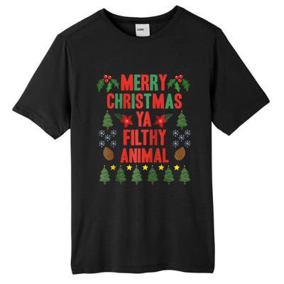 Merry Christmas Ya Filthy Animals Funny Christmas Gift Raglan Baseball Tall Fusion ChromaSoft Performance T-Shirt