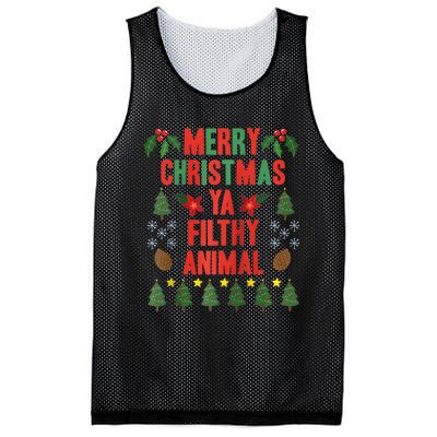 Merry Christmas Ya Filthy Animals Funny Christmas Gift Raglan Baseball Mesh Reversible Basketball Jersey Tank