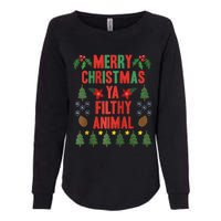 Merry Christmas Ya Filthy Animals Funny Christmas Gift Raglan Baseball Womens California Wash Sweatshirt