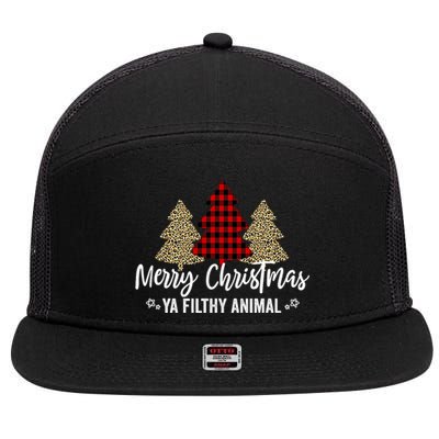 Merry Christmas Ya Filthy Animals Funny Christmas 7 Panel Mesh Trucker Snapback Hat