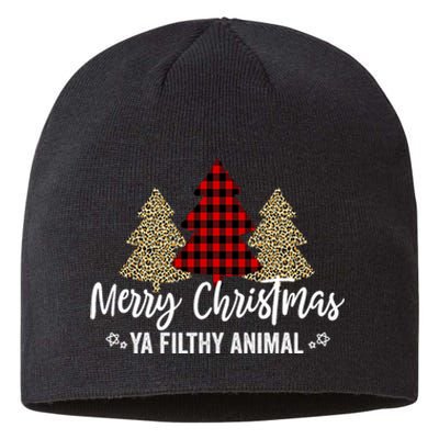 Merry Christmas Ya Filthy Animals Funny Christmas Sustainable Beanie