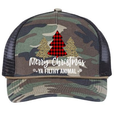 Merry Christmas Ya Filthy Animals Funny Christmas Retro Rope Trucker Hat Cap