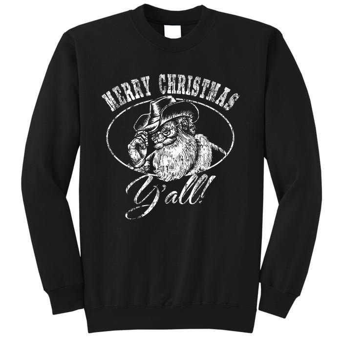 Merry Christmas YAll Funny Country Cowboy Santa Claus Sweatshirt