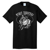 Merry Christmas YAll Funny Country Cowboy Santa Claus Tall T-Shirt