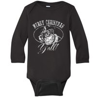 Merry Christmas YAll Funny Country Cowboy Santa Claus Baby Long Sleeve Bodysuit