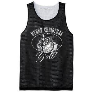 Merry Christmas YAll Funny Country Cowboy Santa Claus Mesh Reversible Basketball Jersey Tank