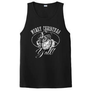 Merry Christmas YAll Funny Country Cowboy Santa Claus PosiCharge Competitor Tank