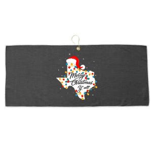 Merry Christmas Yall Texas State Texan Holiday Large Microfiber Waffle Golf Towel