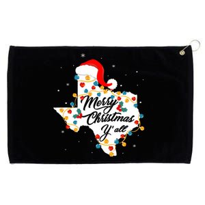 Merry Christmas Yall Texas State Texan Holiday Grommeted Golf Towel