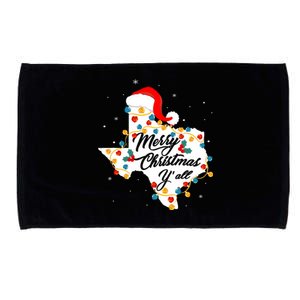 Merry Christmas Yall Texas State Texan Holiday Microfiber Hand Towel