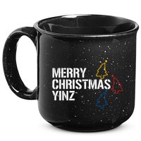 Merry Christmas Yinz With Pittsburgh Christmas Trees Funny 15oz Campfire Ceramic Mug