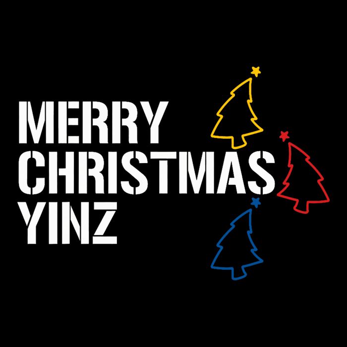 Merry Christmas Yinz With Pittsburgh Christmas Trees Funny Flat Bill Trucker Hat