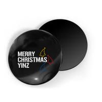 Merry Christmas Yinz With Pittsburgh Christmas Trees Funny Magnet