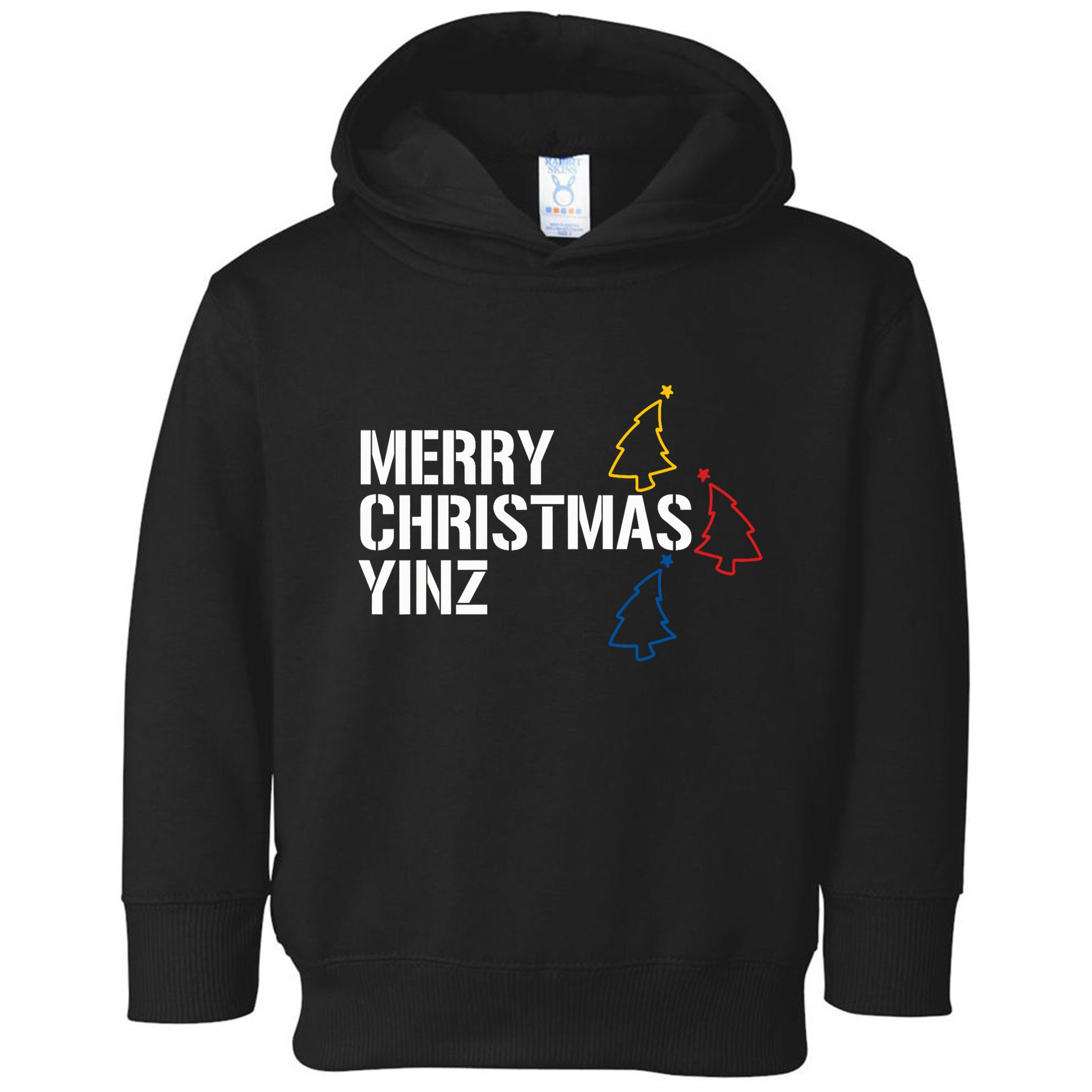 Merry Christmas Yinz With Pittsburgh Christmas Trees Funny Toddler Hoodie