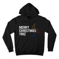 Merry Christmas Yinz With Pittsburgh Christmas Trees Funny Tall Hoodie