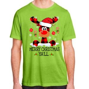 Merry Christmas Ya'll Cute Reindeer Adult ChromaSoft Performance T-Shirt