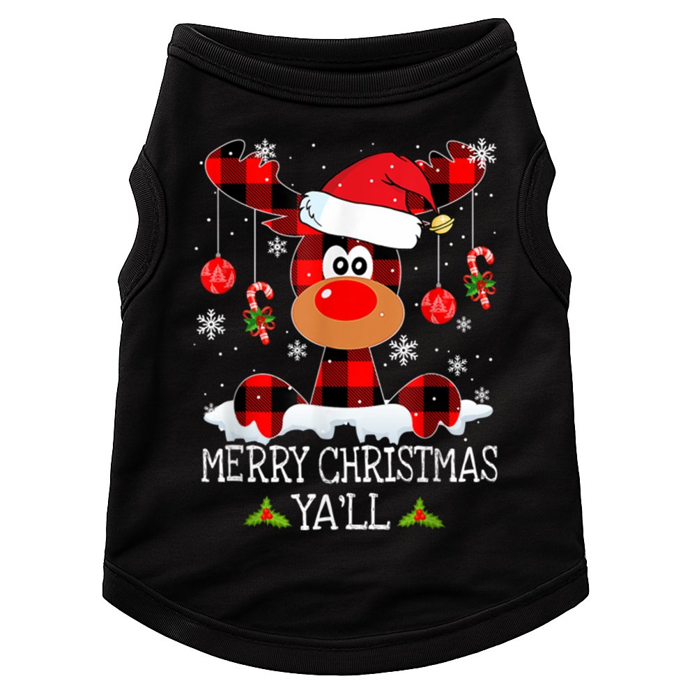 Merry Christmas Ya'll Cute Reindeer Doggie Tank