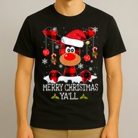 Merry Christmas Ya'll Cute Reindeer T-Shirt
