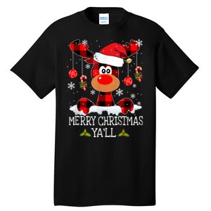 Merry Christmas Ya'll Cute Reindeer Tall T-Shirt