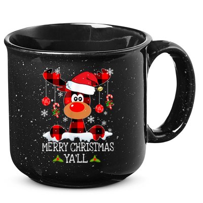 Merry Christmas Ya'll Cute Reindeer 15oz Campfire Ceramic Mug