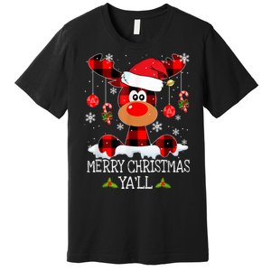 Merry Christmas Ya'll Cute Reindeer Premium T-Shirt