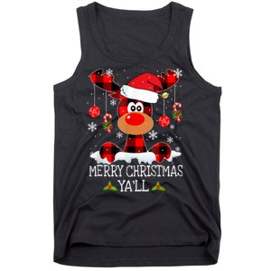 Merry Christmas Ya'll Cute Reindeer Tank Top