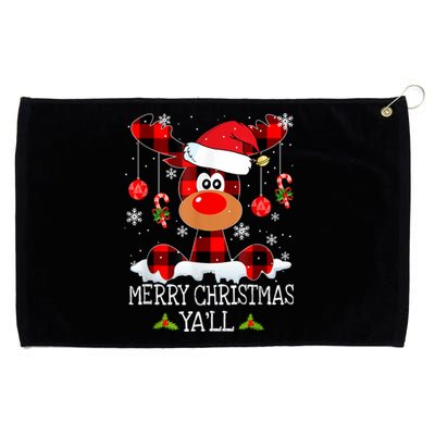 Merry Christmas Ya'll Cute Reindeer Grommeted Golf Towel