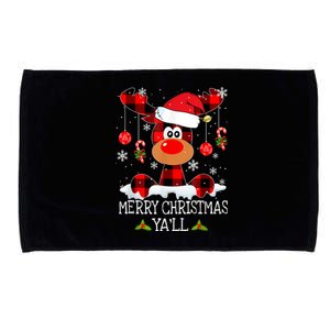 Merry Christmas Ya'll Cute Reindeer Microfiber Hand Towel