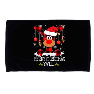 Merry Christmas Ya'll Cute Reindeer Microfiber Hand Towel