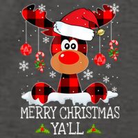 Merry Christmas Ya'll Cute Reindeer Vector Backpack