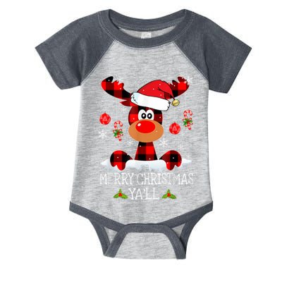 Merry Christmas Ya'll Cute Reindeer Infant Baby Jersey Bodysuit