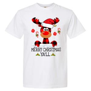 Merry Christmas Ya'll Cute Reindeer Garment-Dyed Heavyweight T-Shirt