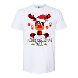 Merry Christmas Ya'll Cute Reindeer Softstyle CVC T-Shirt