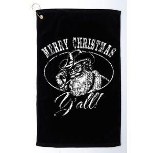 Merry Christmas Y'all Funny Country Cowboy Santa Claus  Platinum Collection Golf Towel