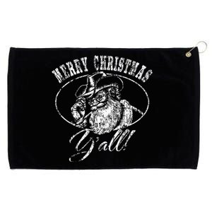 Merry Christmas Y'all Funny Country Cowboy Santa Claus  Grommeted Golf Towel