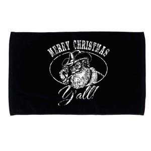 Merry Christmas Y'all Funny Country Cowboy Santa Claus  Microfiber Hand Towel