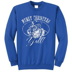 Merry Christmas Y'all Funny Country Cowboy Santa Claus  Sweatshirt