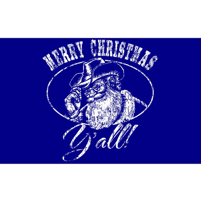 Merry Christmas Y'all Funny Country Cowboy Santa Claus  Bumper Sticker