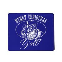 Merry Christmas Y'all Funny Country Cowboy Santa Claus  Mousepad