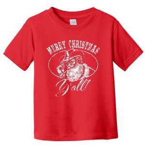 Merry Christmas YAll Funny Country Cowboy Santa Claus Toddler T-Shirt