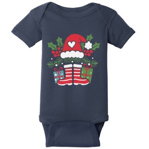 Merry Christmas YAll Western Country Cowboy Boots Baby Bodysuit