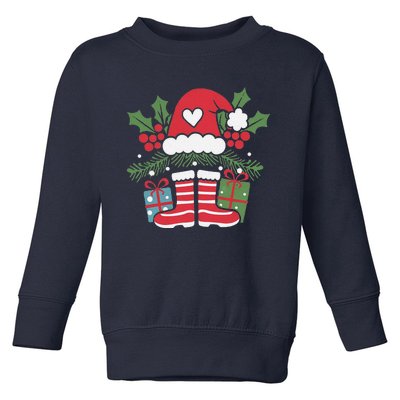 Merry Christmas YAll Western Country Cowboy Boots Toddler Sweatshirt