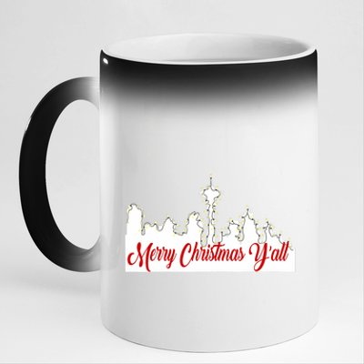 Merry Christmas YAll Funny Seattle Holidays Us Map 11oz Black Color Changing Mug