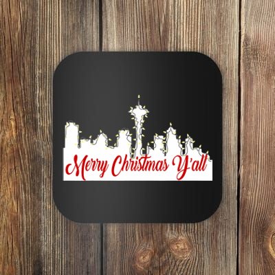 Merry Christmas YAll Funny Seattle Holidays Us Map Coaster