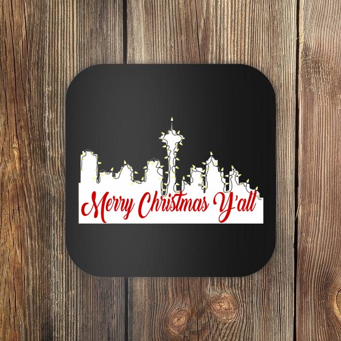 Merry Christmas YAll Funny Seattle Holidays Us Map Coaster