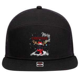 Merry Christmas YAll Scottish Terrier Christmas Ornaments 7 Panel Mesh Trucker Snapback Hat