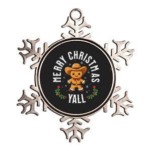 Merry Christmas Yall Gingerbread Cowboy Howdy Western Xmas Metallic Star Ornament